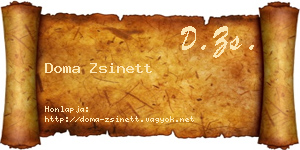 Doma Zsinett névjegykártya